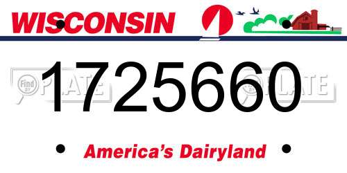 1725660 Wisconsin License Plate