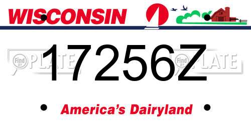 17256Z Wisconsin License Plate
