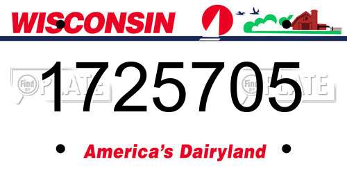 1725705 Wisconsin License Plate