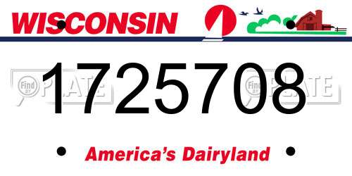 1725708 Wisconsin License Plate