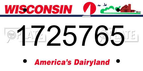 1725765 Wisconsin License Plate