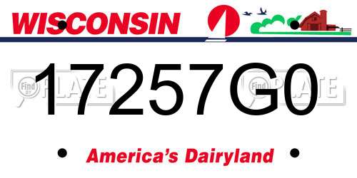 17257G0 Wisconsin License Plate