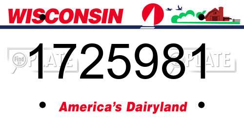 1725981 Wisconsin License Plate