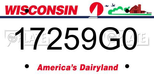 17259G0 Wisconsin License Plate