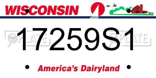 17259S1 Wisconsin License Plate