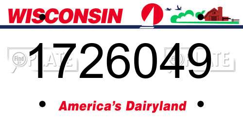 1726049 Wisconsin License Plate