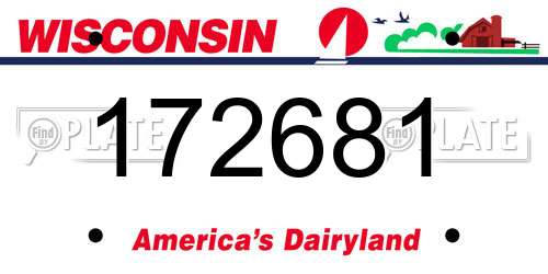 172681 Wisconsin License Plate