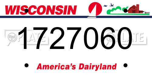 1727060 Wisconsin License Plate