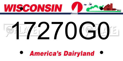 17270G0 Wisconsin License Plate