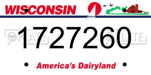 1727260 Wisconsin License Plate