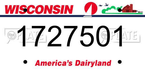 1727501 Wisconsin License Plate