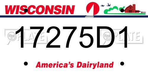 17275D1 Wisconsin License Plate
