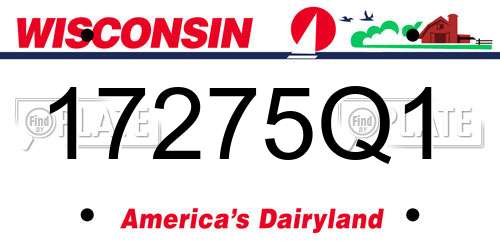 17275Q1 Wisconsin License Plate