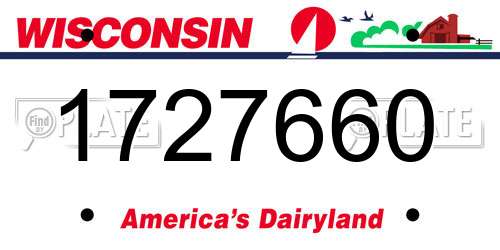 1727660 Wisconsin License Plate
