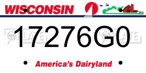 17276G0 Wisconsin License Plate
