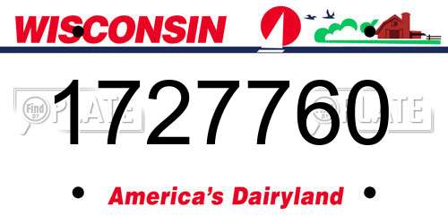 1727760 Wisconsin License Plate