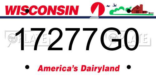 17277G0 Wisconsin License Plate