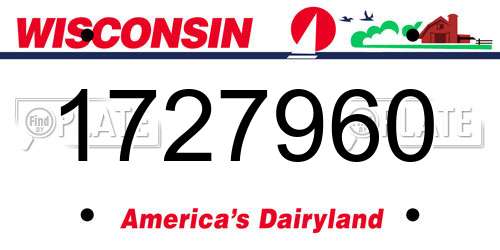 1727960 Wisconsin License Plate