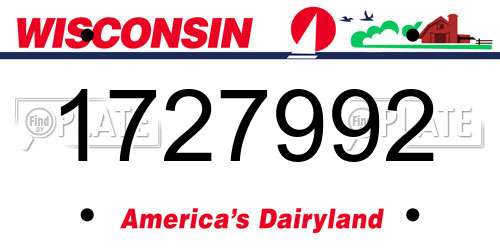 1727992 Wisconsin License Plate