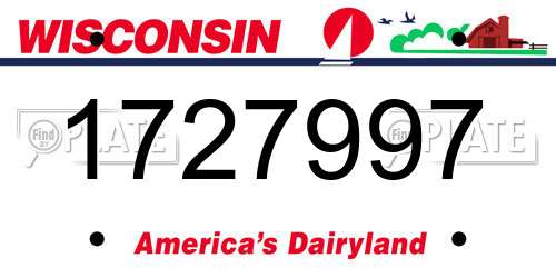 1727997 Wisconsin License Plate