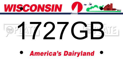 1727GB Wisconsin License Plate