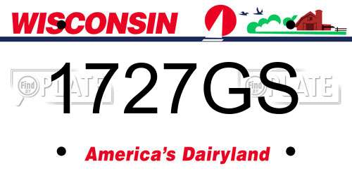 1727GS Wisconsin License Plate