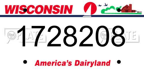 1728208 Wisconsin License Plate
