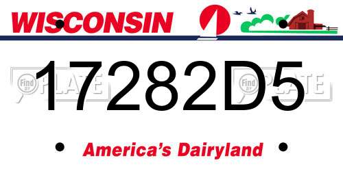 17282D5 Wisconsin License Plate