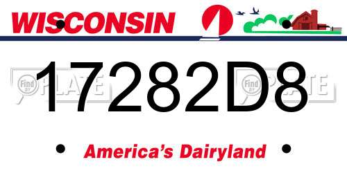 17282D8 Wisconsin License Plate