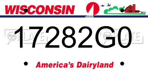 17282G0 Wisconsin License Plate