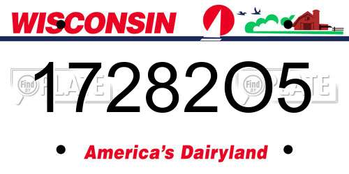 17282O5 Wisconsin License Plate