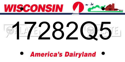 17282Q5 Wisconsin License Plate