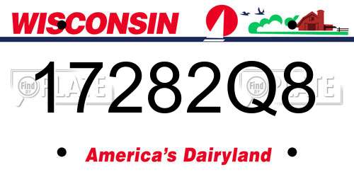 17282Q8 Wisconsin License Plate