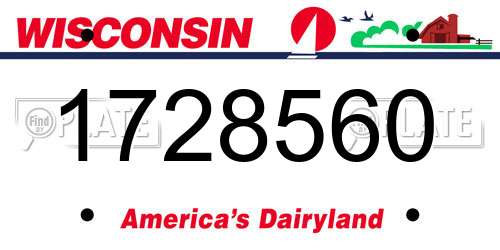 1728560 Wisconsin License Plate