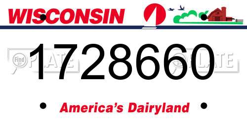 1728660 Wisconsin License Plate