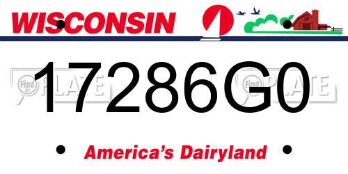 17286G0 Wisconsin License Plate