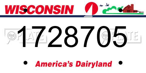 1728705 Wisconsin License Plate