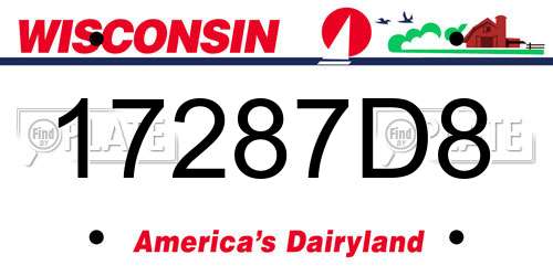 17287D8 Wisconsin License Plate