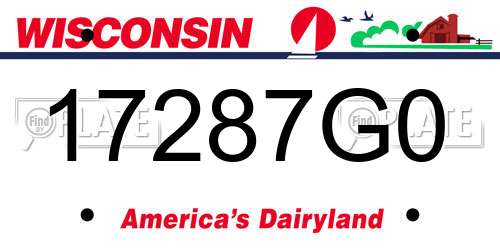 17287G0 Wisconsin License Plate