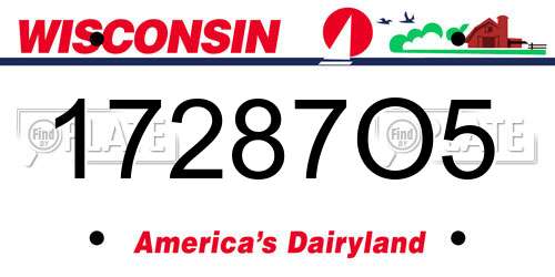 17287O5 Wisconsin License Plate
