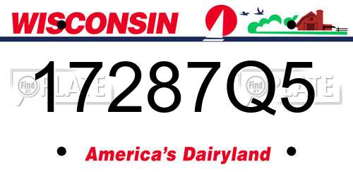 17287Q5 Wisconsin License Plate