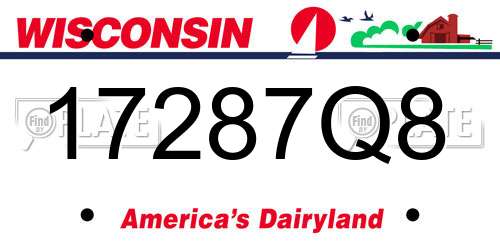 17287Q8 Wisconsin License Plate