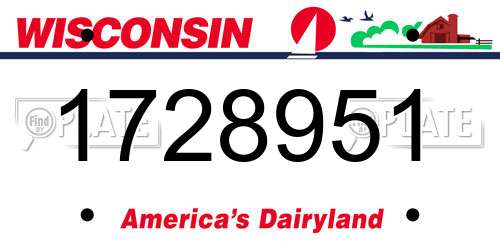 1728951 Wisconsin License Plate