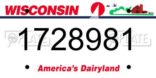 1728981 Wisconsin License Plate
