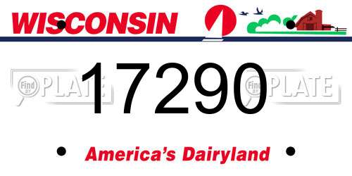 17290 Wisconsin License Plate