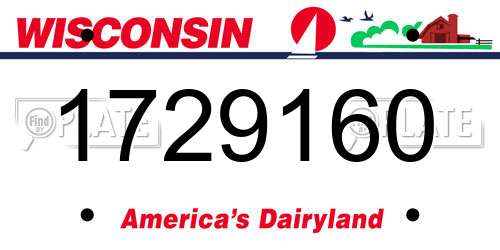 1729160 Wisconsin License Plate