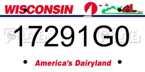 17291G0 Wisconsin License Plate