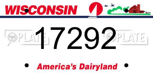 17292 Wisconsin License Plate