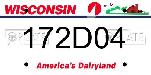 172D04 Wisconsin License Plate