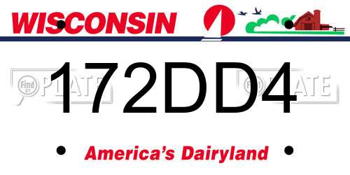 172DD4 Wisconsin License Plate